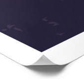 花の独身のミニマリスト線スケッチ ポスター (角)