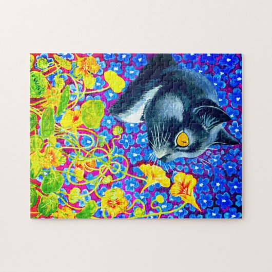 花の猫 ジグソーパズル (横)