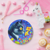 花の猫 ペーパープレート (パーティー)