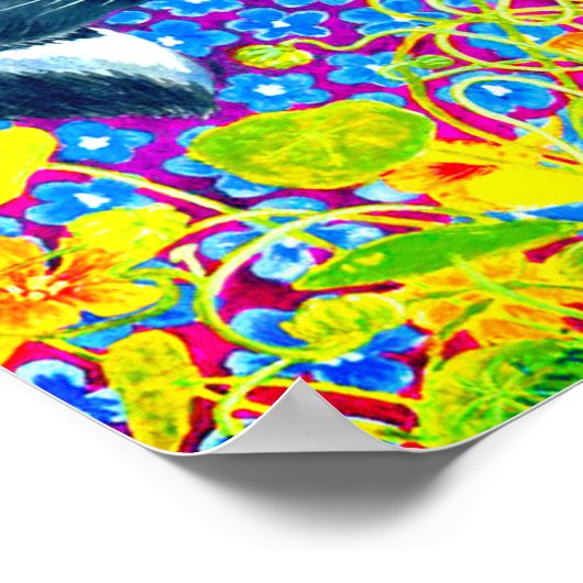 花の猫 ポスター (角)