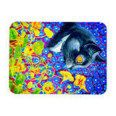 花の猫 マグネット (横)