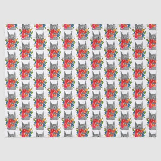 花の猫 薄葉紙 (正面)