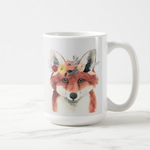 花の王冠の森林官のキツネ コーヒーマグカップ