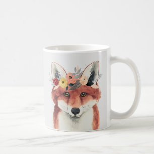 花の王冠の森林官のキツネ コーヒーマグカップ