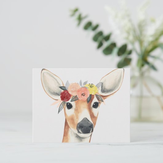 花の王冠の森林官のシカ ポストカード (スタンド正面)