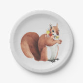 花の王冠の森林官のリス ペーパープレート (正面)