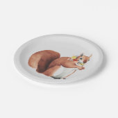 花の王冠の森林官のリス ペーパープレート (アングル)