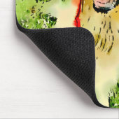 花の王冠の水彩画を持つゴールデン・リトリーバー犬 マウスパッド (コーナー)