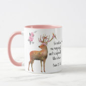 花の王冠の賛美歌の18:33のマグを持つシカ マグカップ (左)