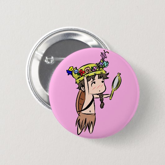 花の王冠 缶バッジ (正面&裏面)