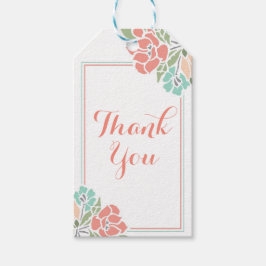 花の珊瑚ターコイズ感謝 ギフトタグ