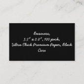 花の現実的な黒の手描きの花束 名刺 (裏面)