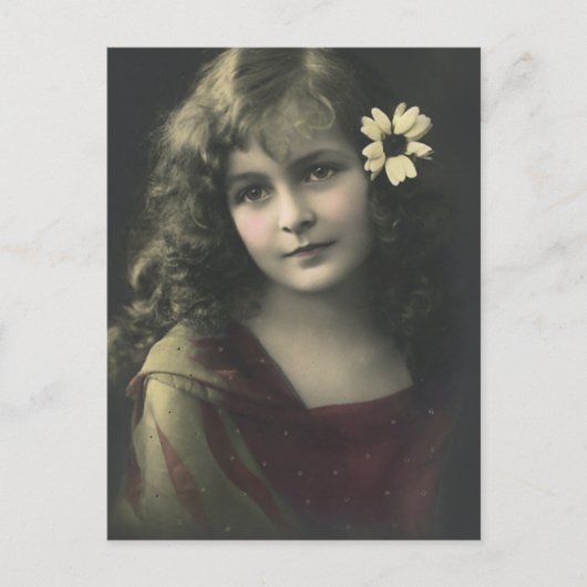 花の甘い女の子 ポストカード (正面)