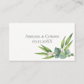 花の生い茂るユーカリの結婚式ウェブサイトの詳細 エンクロージャーカード (裏面)