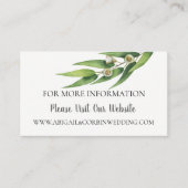 花の生い茂るユーカリの結婚式ウェブサイトの詳細 エンクロージャーカード (正面)