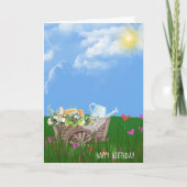 花の生まれた古い手押し車 カード (正面)