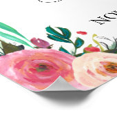 花の生命のお祝いのウェルカムサイン、写真 ポスター (角)