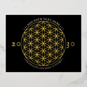 花の生命の神聖な幾何学  箔招待状ポストカード (正面)