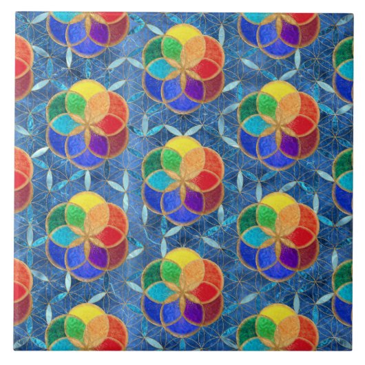 花の生命の種 タイル (正面)