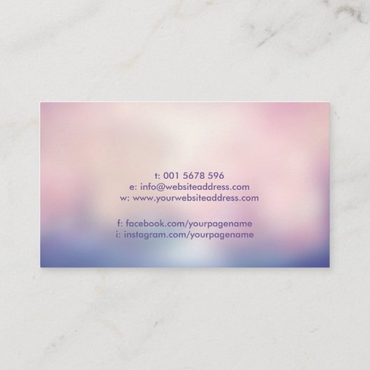 花の生命オーナメント – 宇宙エネルギーフロー 名刺 (裏面)