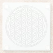 花の生命/ブルームデレベンス – 光沢のある結晶 ガラスコースター (裏面)