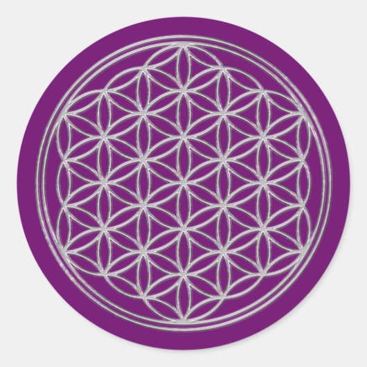 花の生命/ブルームデレベンス – 光沢のある結晶 ラウンドシール (正面)