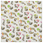 花の生地を持つリス ファブリック (見本)