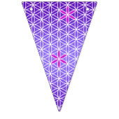 花の生活 – スタンプのシームレスなパターン – 紫 バンティングフラッグ (第3の旗)