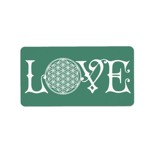 花の生活 – 愛レタリングタトゥー白 ラベル (正面)