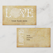 花の生活 – 愛レタリングタトゥー白 名刺 (正面/裏面)