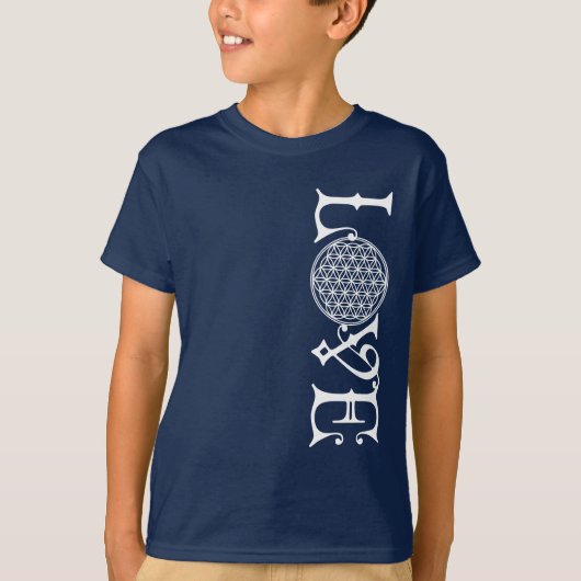 花の生活 – 愛レタリングタトゥー白 Tシャツ (正面)