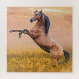 花の畑で馬を育てる ジグソーパズル