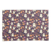 花の畑にかわいい幽霊ピロウケースセット 枕カバー (正面右)