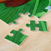 花の畑に咲くリトルジンジャーブラウン子猫 ジグソーパズル (側面)