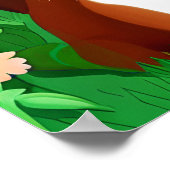 花の畑に咲くリトルジンジャーブラウン子猫 ポスター (角)