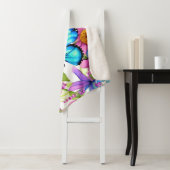 花の畑に咲く青い蝶 シェルパブランケット (インサイチュ)