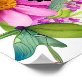 花の畑に咲く青い蝶 ポスター (角)