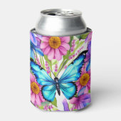 花の畑に咲く青い蝶 缶クーラー (缶正面)