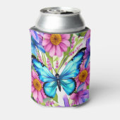 花の畑に咲く青い蝶 缶クーラー (缶裏面)