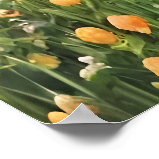 花の畑のスカル | AIアートポスター ポスター (角)