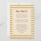 花の畑の金ゴールド卒業車パレード 招待状 (裏面)