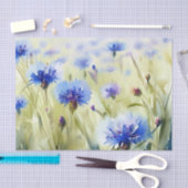 花の畑 – とうもろこし花(A)水彩 薄葉紙 (クラフト)