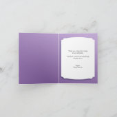 花の白いおよび紫色のデイジーのメーソンジャーカード サンキューカード (内部)