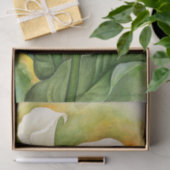 花の白いカラーリリーのデコパージュ・水彩画 薄葉紙 (ギフト)