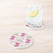 花の白いパターン コースター (側面)