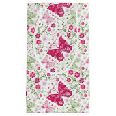 花の白いパターン スモールペーパーバッグ (正面)