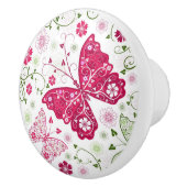 花の白いパターン セラミックノブ (右)