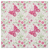 花の白いパターン ファブリック (見本)