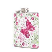 花の白いパターン フラスク (左)