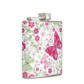 花の白いパターン フラスク (右)